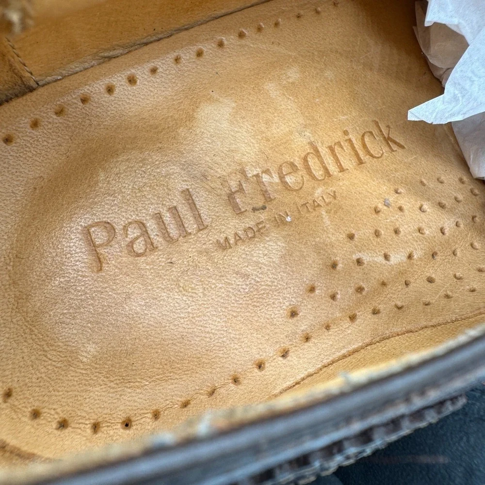 Paul‎ Fredrick Mens Sz 8 M Brown Two Tone Single Buckle Monk Strap Dress Shoes